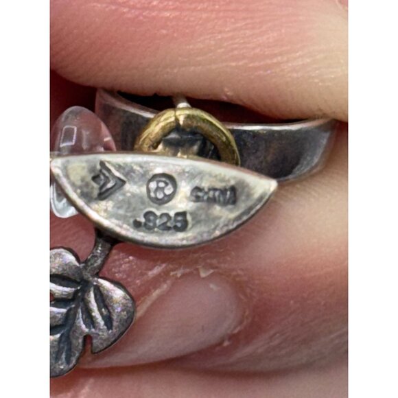 Silpada Sterling Silver 925 Earrings With Wine Glass & Charm Design - Picture 4 of 4